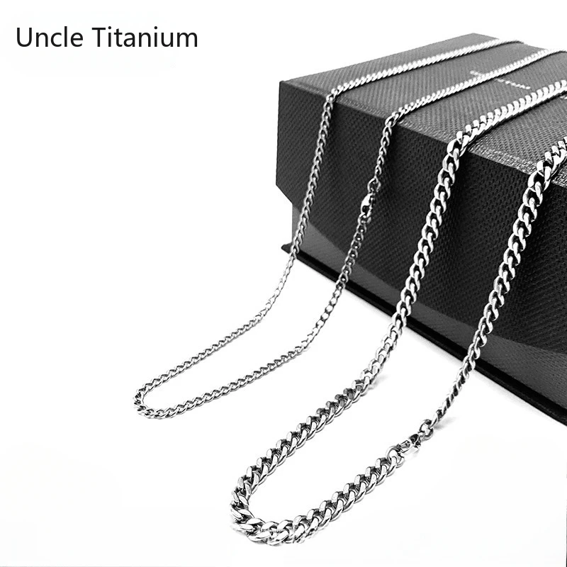 3.5/5.5 pure titanium denim chain twist chain Hip Hop Jewelry Unisex Fashion Polished Seamless Welded Lightweight  Necklaces