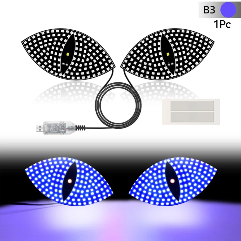 

Creative RGB Dynamic Truck Devil Eyes Light Multi-Mode LED Display Demon Eye Light USB 5V Pixel Panel Lamp Car Decor