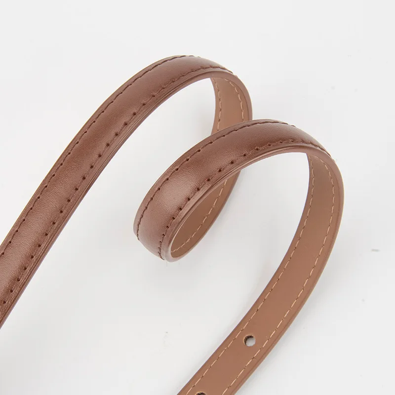 Cintura sottile da donna in vera pelle stile coreano, fibbia ad ardiglione in lega di vacchetta retrò semplice