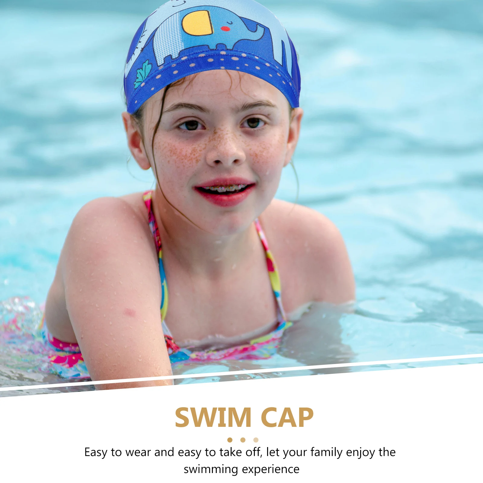 

Children Swimming Cap Bathing Hat Women Men Comfortable Nylon Unisex Flexible AntiSkid Lightweight Durable SunProof Cartoon