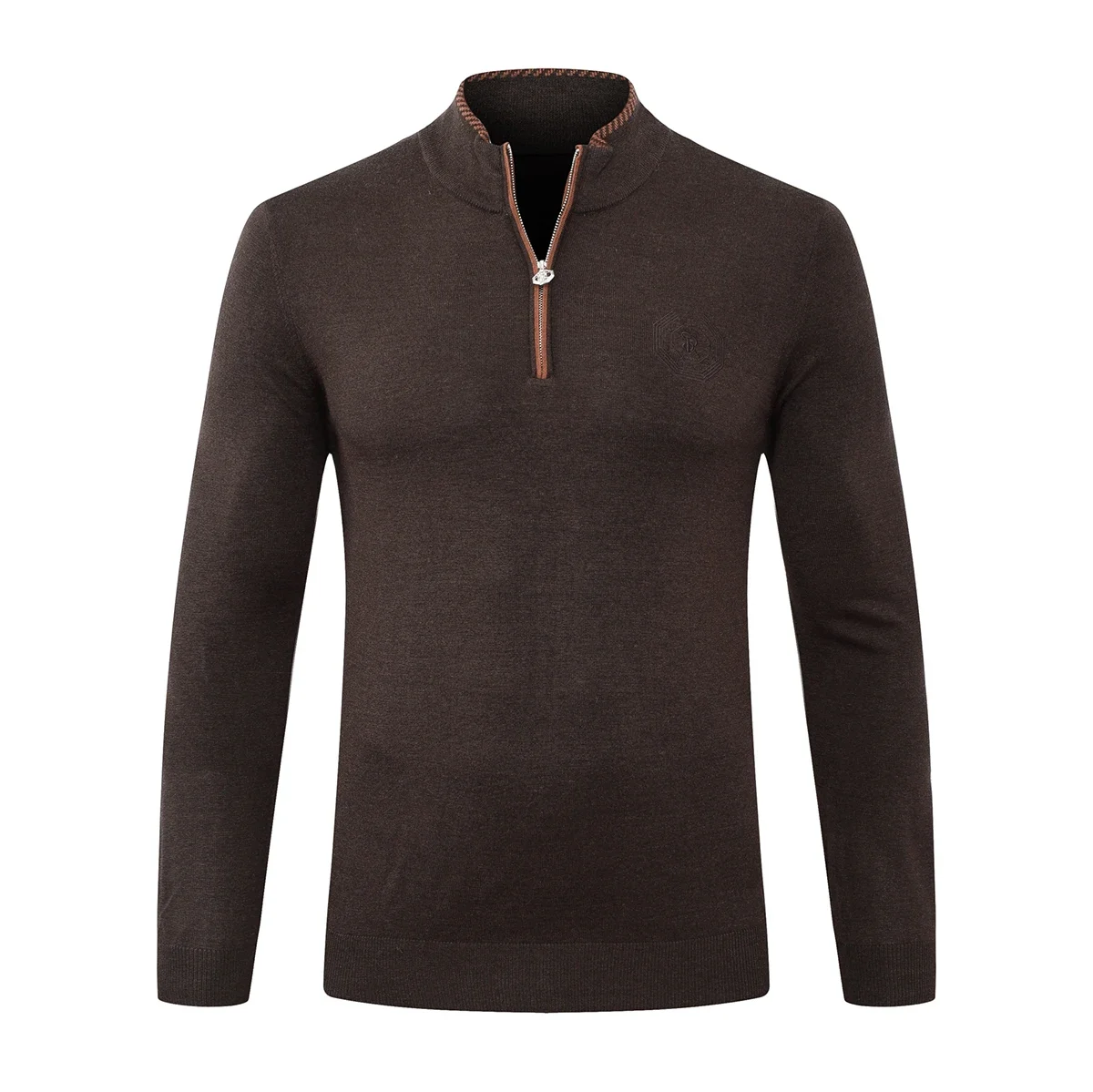 DIKU-suéter de lana CPTG para hombre, suéter cálido y cómodo con cremallera, cuello levantado elástico de punto recto, talla grande M-5XL, 2024, novedad de 2025