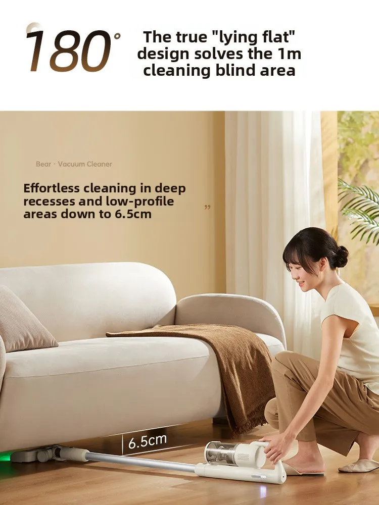 Vacuum Cleaner Wireless Green Light Searching Large Suction Roller Brush Carpet Cat Hair Handheld Small Pet Vacuum Cleaner