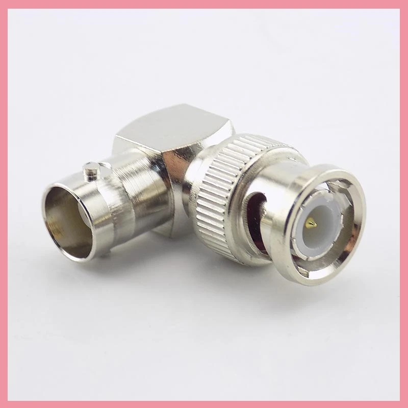 L-shaped BNC Male Connector Adapter  Right Angle to BNC Female Jacks Adapter for CCTV Security Video Surveillance System B6