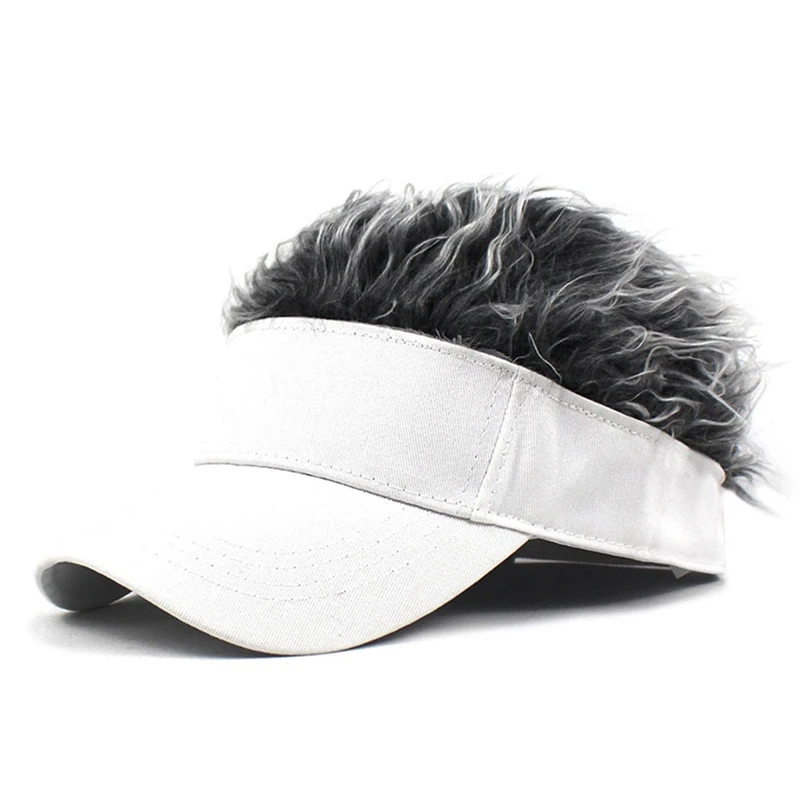 Men Women Funny Spiked Hairs Wig Hats Casual Baseball Cap Sunshade Adjustable Outdoor Sports Party Role Play Golf Sun Visor