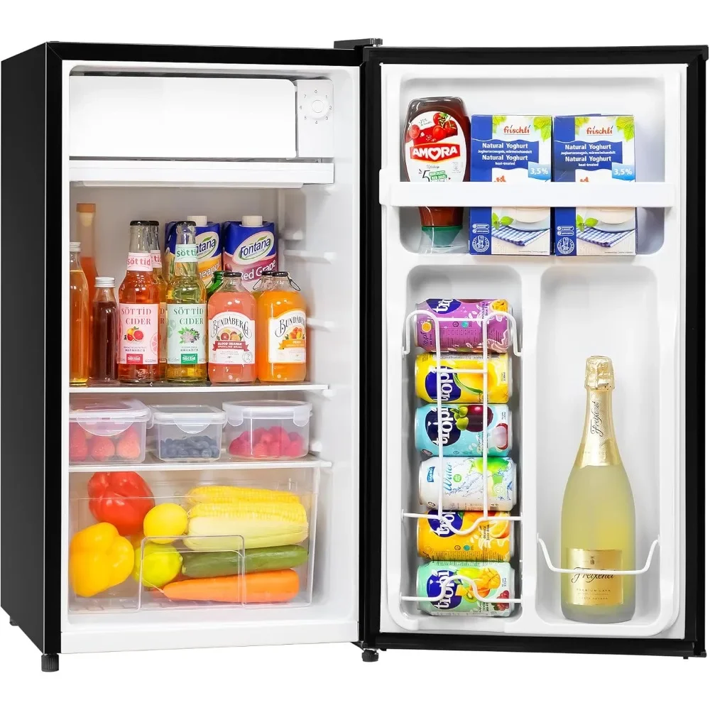 3.2 Cu.Ft Mini Fridge with Freezer, Adjustable Thermostat, Energy Saving, for Bedroom, Office, Dorm