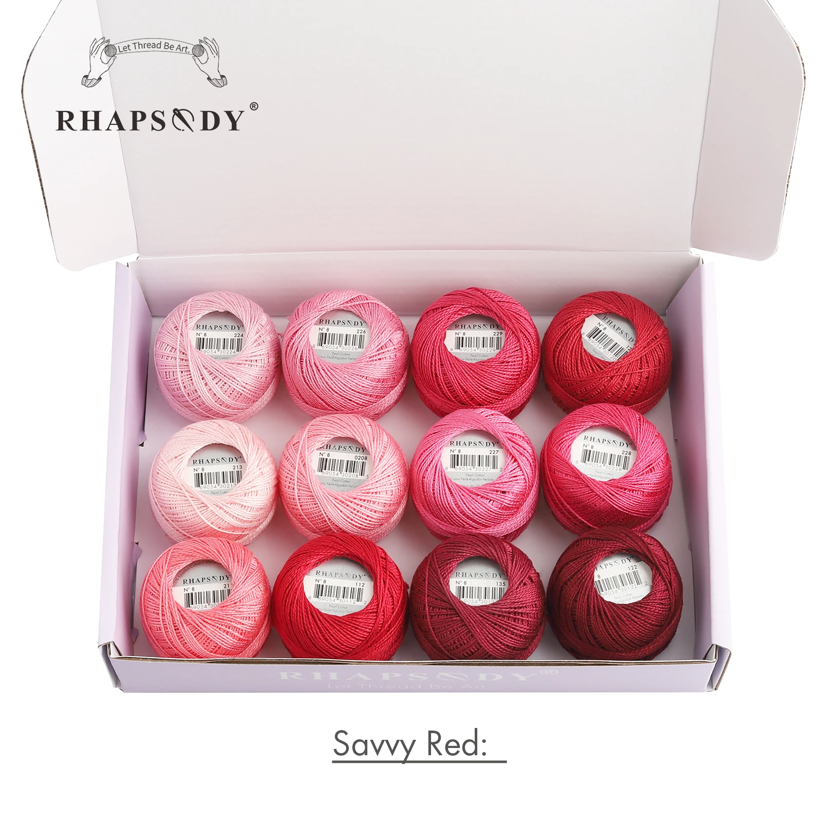 Rhapsody Größe 8, Häkelfaden, doppelt merzerisiert, lange Stapel, ägyptische Baumwolle, Perle, 12 verschiedene Farben, Set 43 Yards, 5 Gramm Kugel – Detail 36