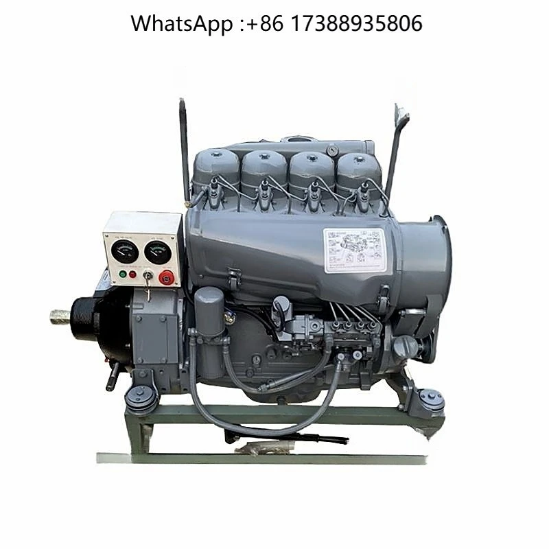 F4L912 Engine Assembly 4 Cylinder 4 Stroke Air Cooled Motor with Clutch and Control Panel for Machinery