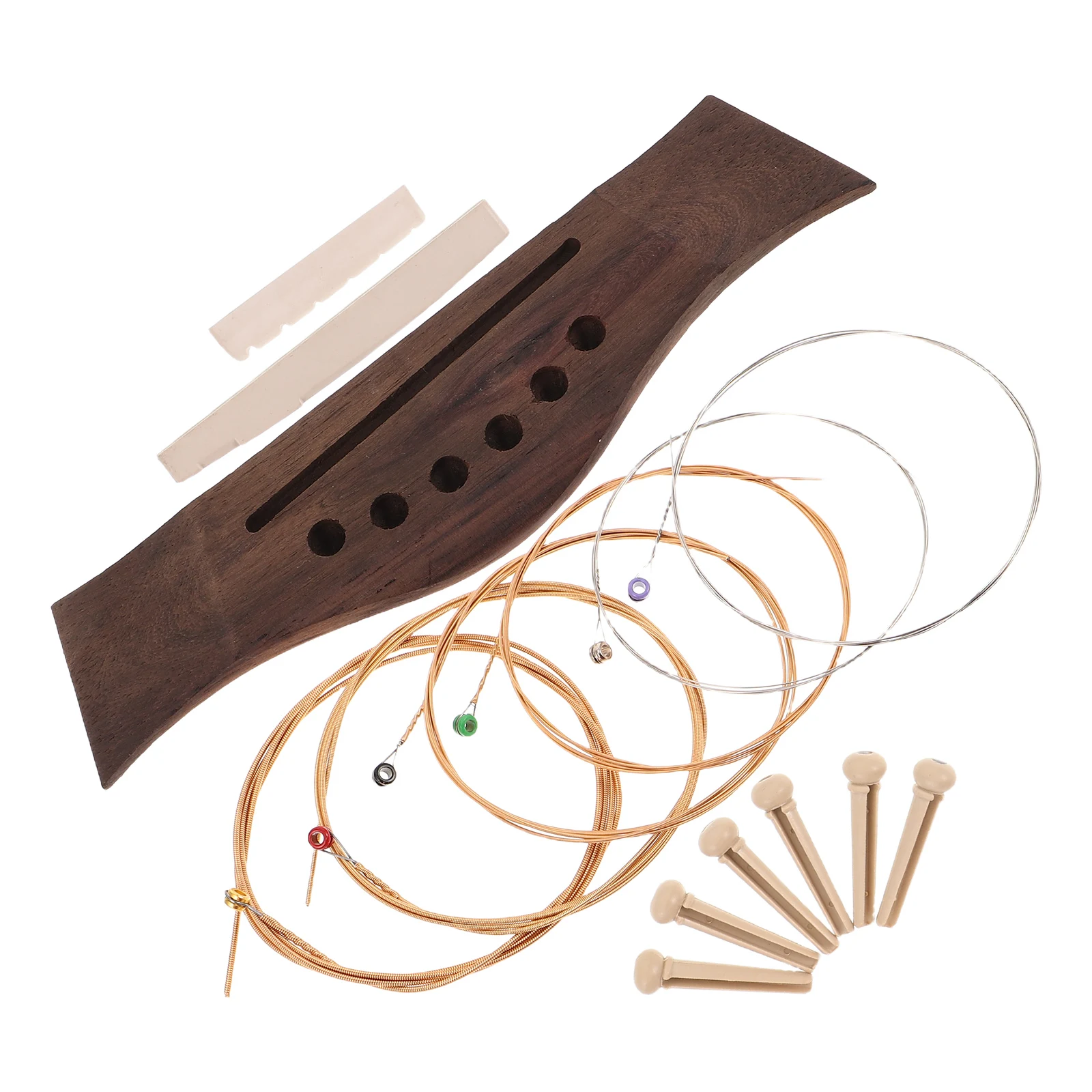 

Folk Acoustic Kit Bridge Saddle PPS Black Set Steel Strings For Acoustic Guitar Strings Complete Kit Replacement Parts