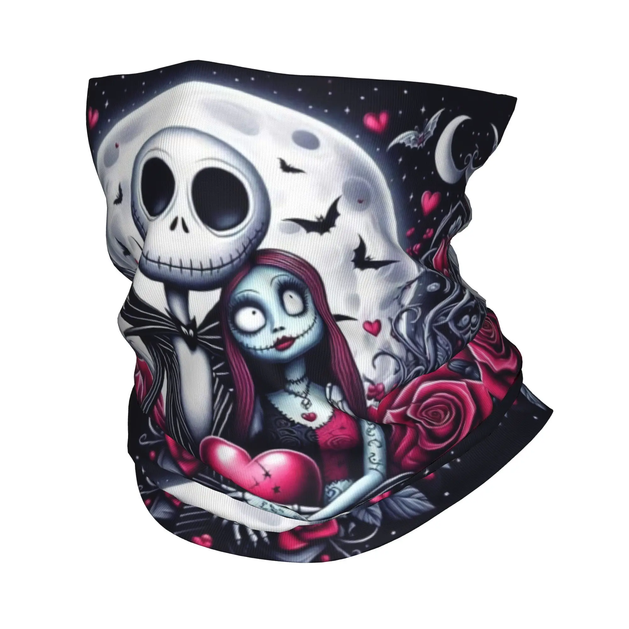 Halloween Nightmare Before Christmas Bandana Neck Gaiter for Ski Hunting Women Men Wrap Scarf Jack Skellington Headband Warmer