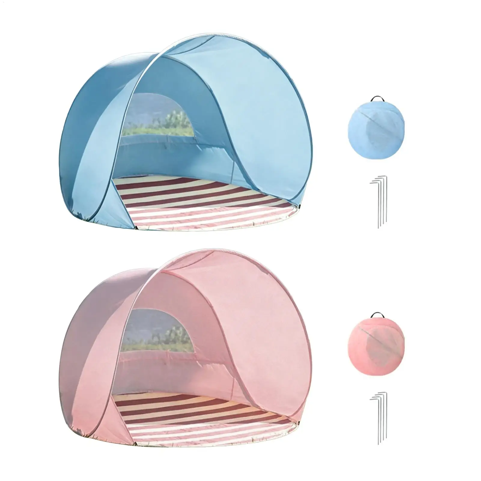 Reusable Outdoor Portable Camping One Click Open 2-3 People Tent Large Space Sunshade Beach Sun Shelter Tent Garden Beach Tent view 5