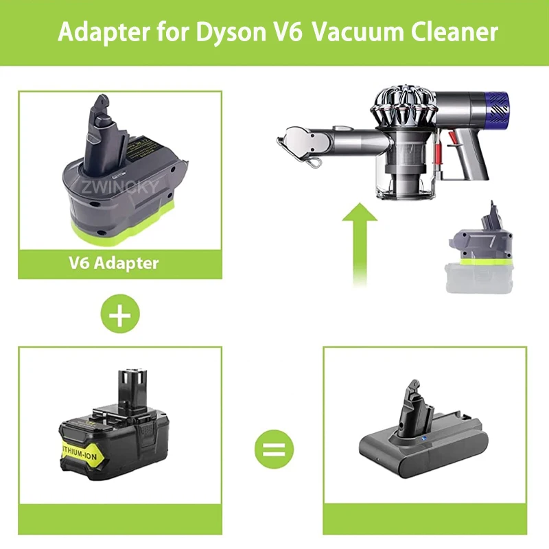 Battery Adapter For Ryobi 18V Battery Convert to for Dyson V6 V7 V8 Animal Vacuum Cleaner, Adapter For Dyson Vacuum Cleaner
