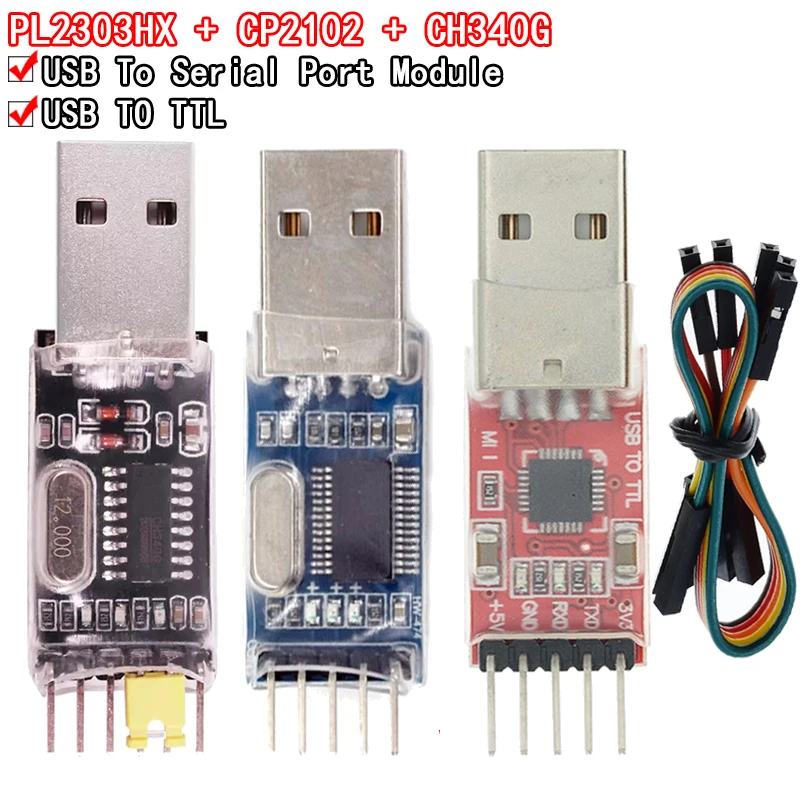 3 шт./партия = 1 шт. PL2303HX + 1 шт. CP2102 + 1 шт. CH340G USB для TTL для arduino PL2303 CP2102 5PIN USB для TTL модуля UART