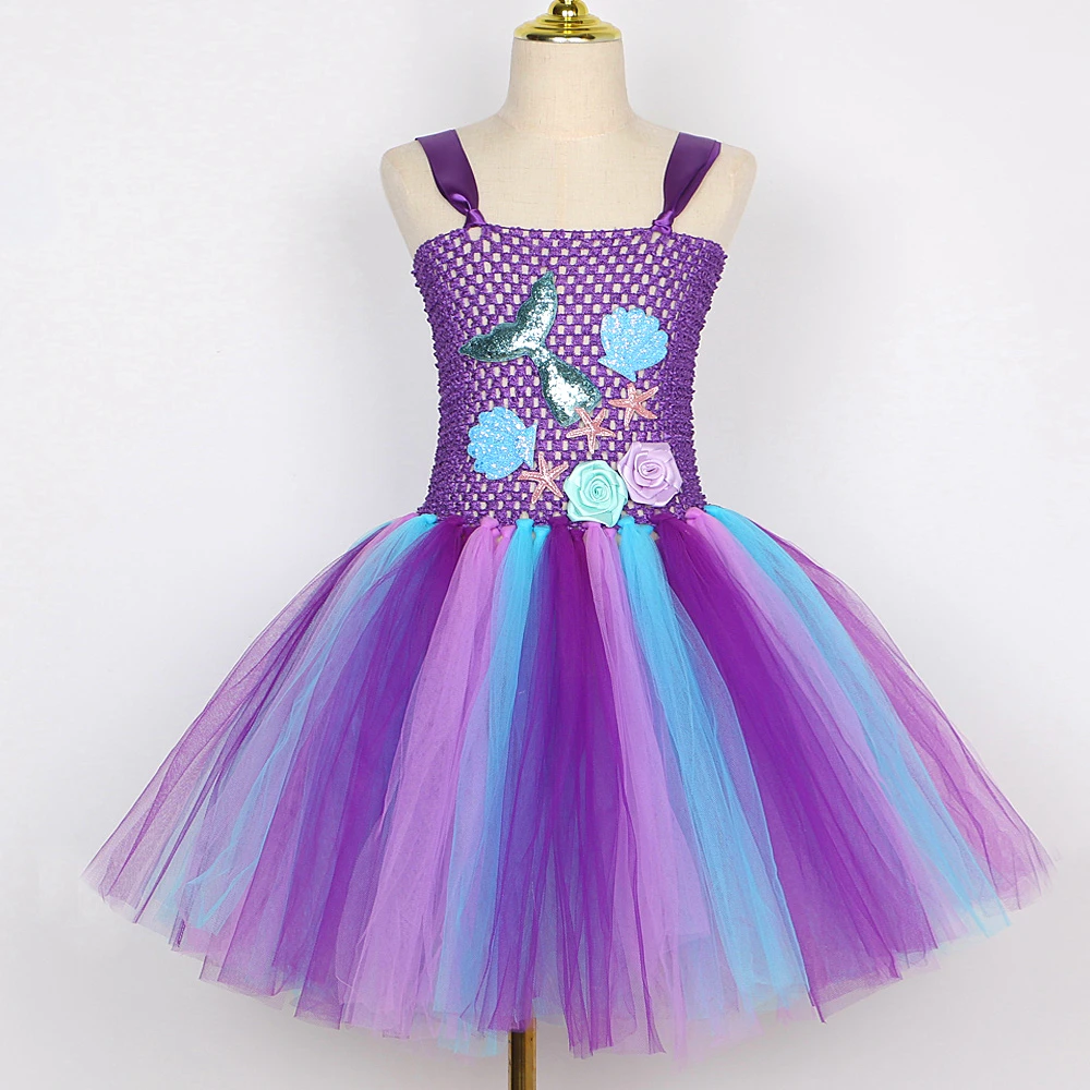 Little Mermaid Costumes for Girls Birthday Party Ballet Tutus Kids Seamaid Princess Dresses Christmas Halloween Fancy Outfits