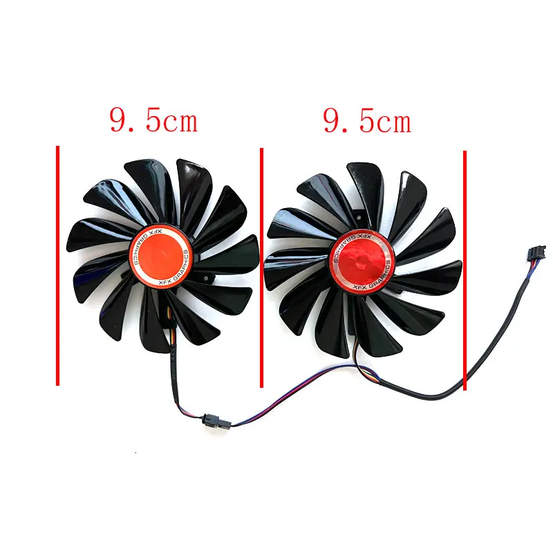 2 fans brand new for XFX Radeon RX580 588 590 GME 8GB Black Wolf Black Wolf version graphics card replacement fan CF1010U12S