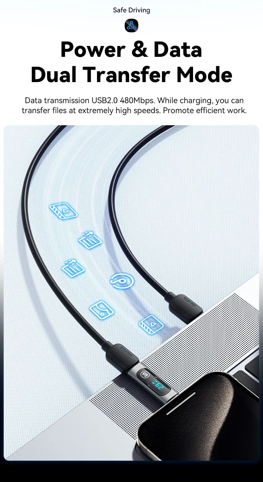 Essager USB 3.0 2.0 OTG Adapter 240W Fast Charging USB C To Type C Display Adapter OTG Connector For iPhone 15 Macbook Samsung