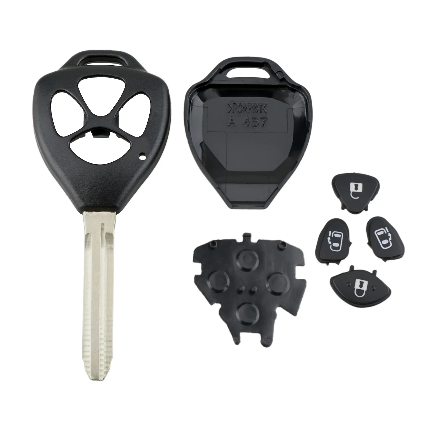 Custodia per chiave auto a 4 pulsanti + lama TOY43 per Toyota Alphard 2005-2009 Guscio portachiavi remoto