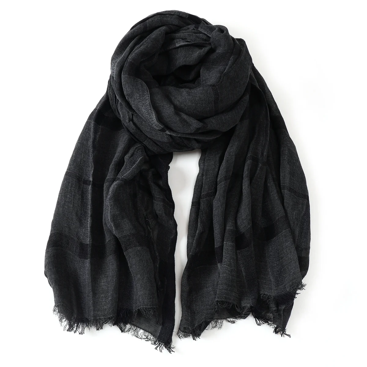 Mode Plaid Baumwolle Leinen Männer Schals Herbst Winter Warme männer Schal Kurze Quaste Bufanda Männlichen Zubehör Pashmina Schal – Detail 12