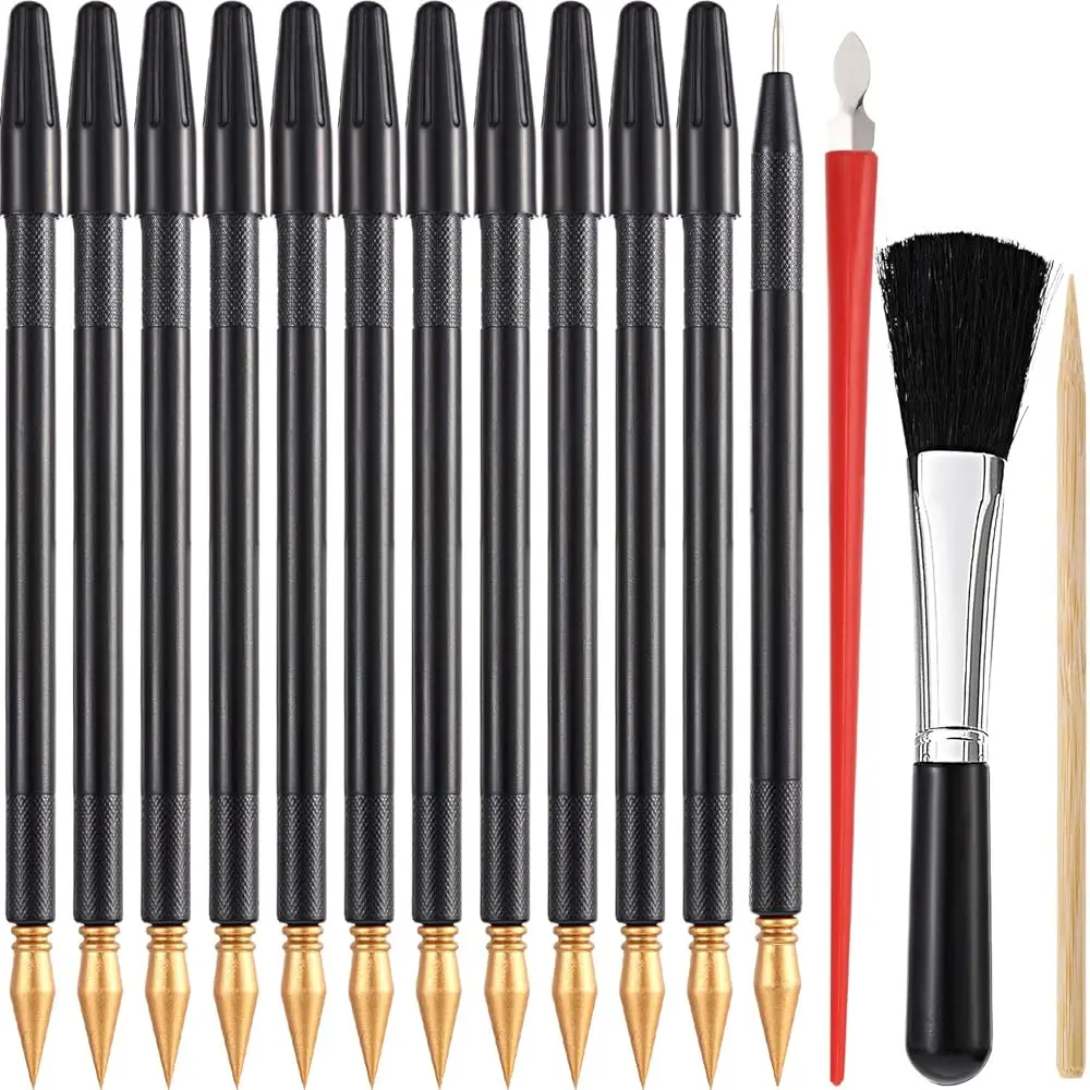

27 Pieces Scratch Tools Set With Scratch Color Pen Sti Scraper Bla Brush For Art Paper Painting