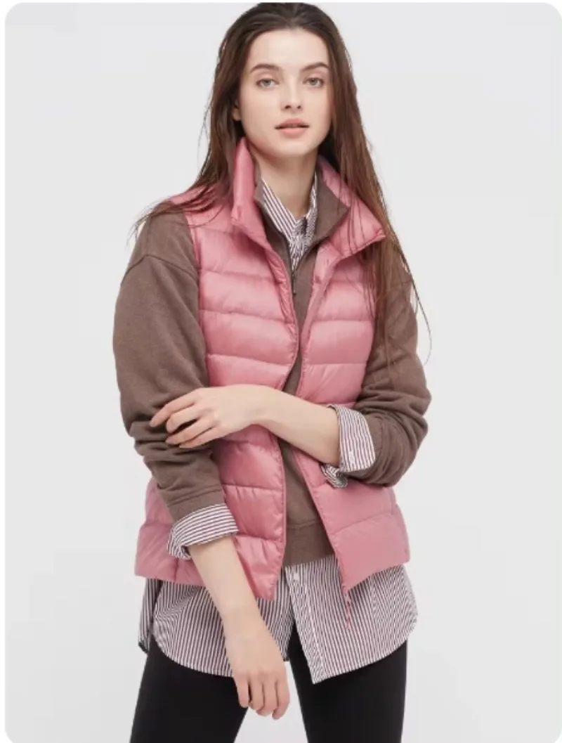 Women's Sleeveless Women's Ultra Light Down Vest 2024 Slim Fit Jacket Girl's Vest Plus Lightweight Windproof Warm Vest