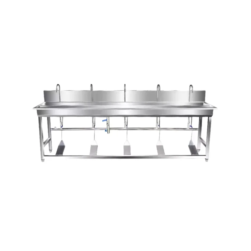 Stainless Steel Multi-Pedestal Handwashing Schools Lavamanos Smart Sink for Hotel Kitchens Hospitals Commercial Restaurant Sink