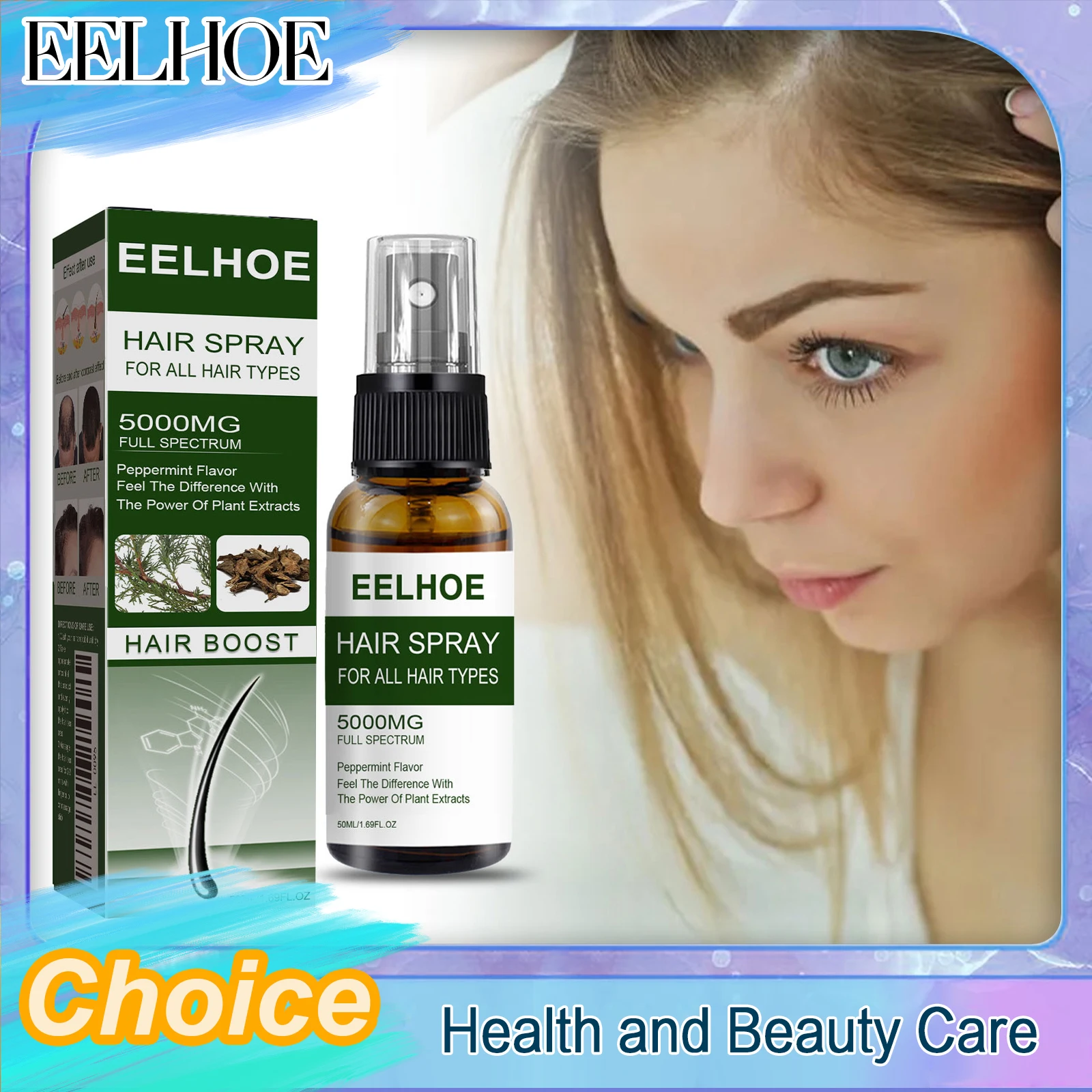 Eelhoe Hair Growth Spray Hair Root Deep Nourishing Scalp Care Strengthen Repair Damaged For Men Women Conditioning Strong Hair