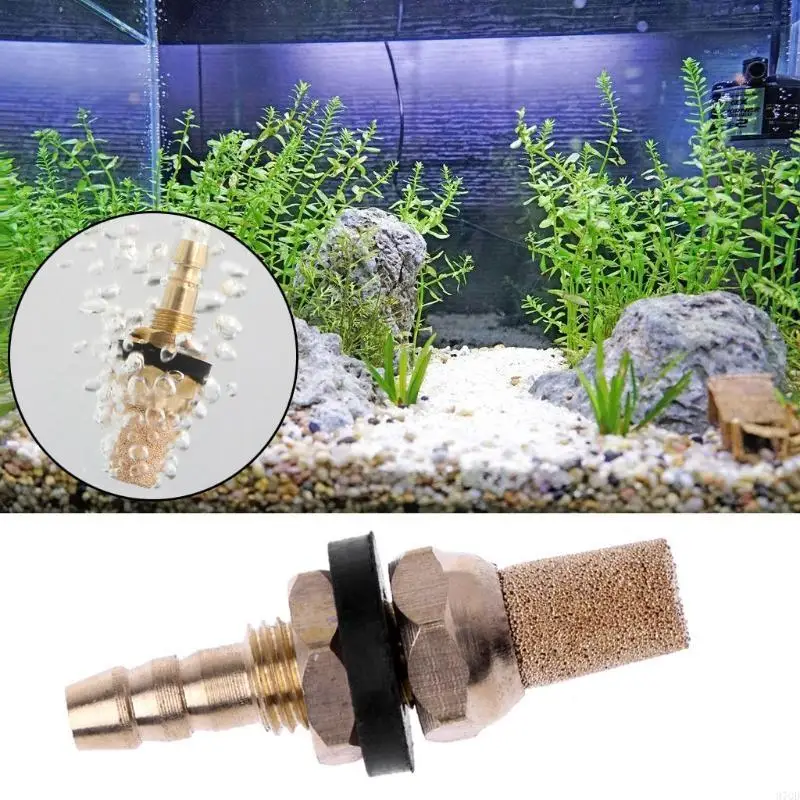97QD AIR Stone Copper Bubbler Aquarium Fish Fish Fish Pumps Assories Accessories Resable Mineral Stones Diffuser 1.6 "الارتفاع