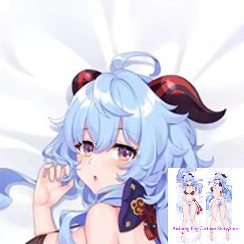 

Anime Dakimakura Pillow Ganyu Genshin Impact 2-Side Print Pillowcase Hugging Body Cushion Cover Otaku Waifu