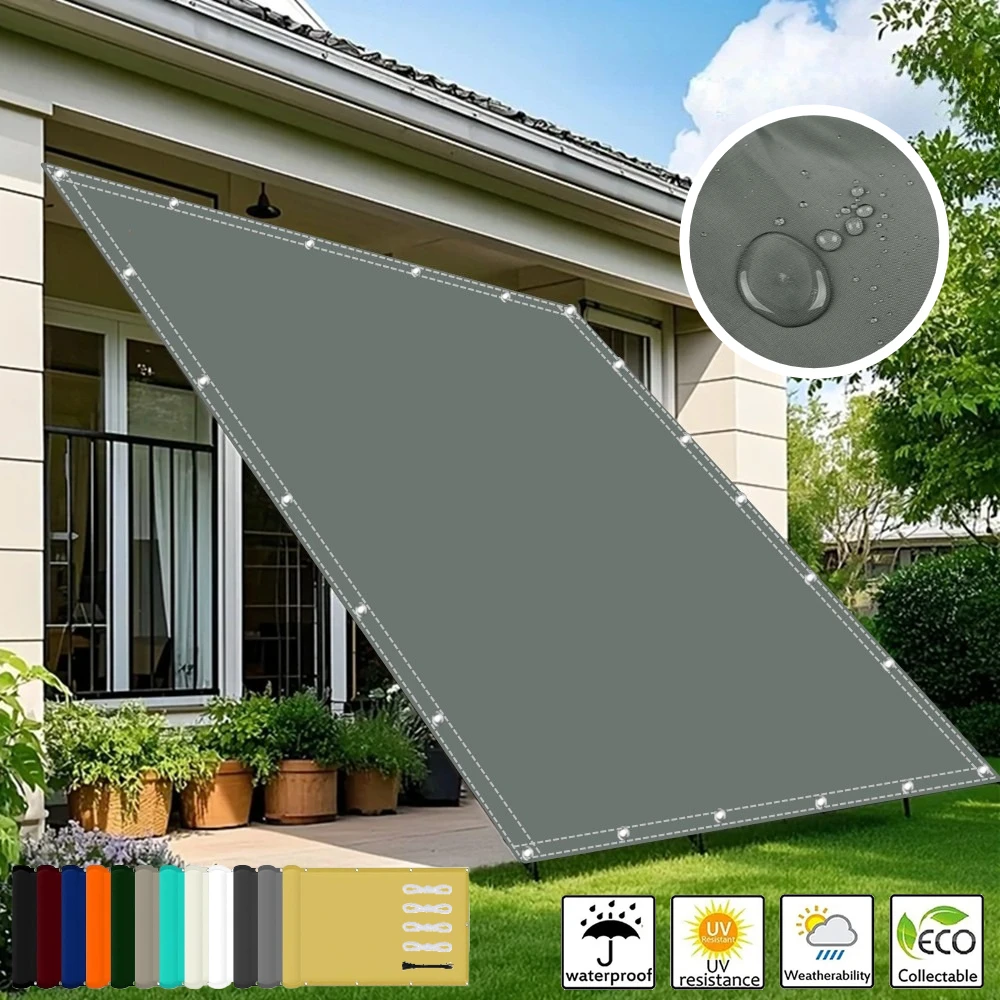 Bâche d'ombrage imperméable avec œillets pour camping, tente, hamac, auvent de pluie, abri solaire pour randonnée