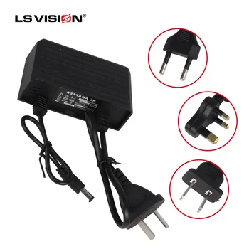 LS VISION Gekwalificeerde AC 110-240V Naar DC 12V 2A CCTV Voeding Adapter, EU/US/UK/AU Plug ABS Plastic voor Home Security Camera