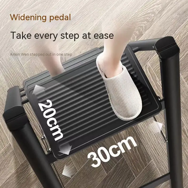 Anti-Slip Pedal Largo 3 Passo Folding Stool, liga de alumínio, Multifunções Step Ladder, prateleira de armazenamento, Flower Pot Stand, 330lbs