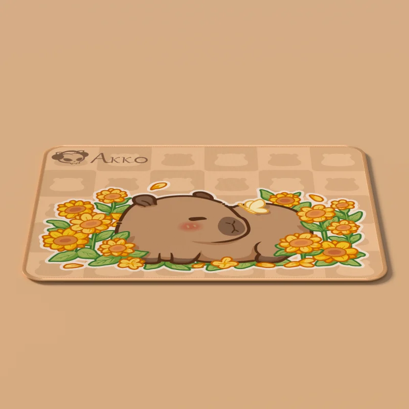 Akko Cute Capybara Mouse Pad 360X280mm Cartoon E-SportsGame Keyboard Mice Pad Kawaii Anti-slip Locking Edge Desk Pad Mousepad