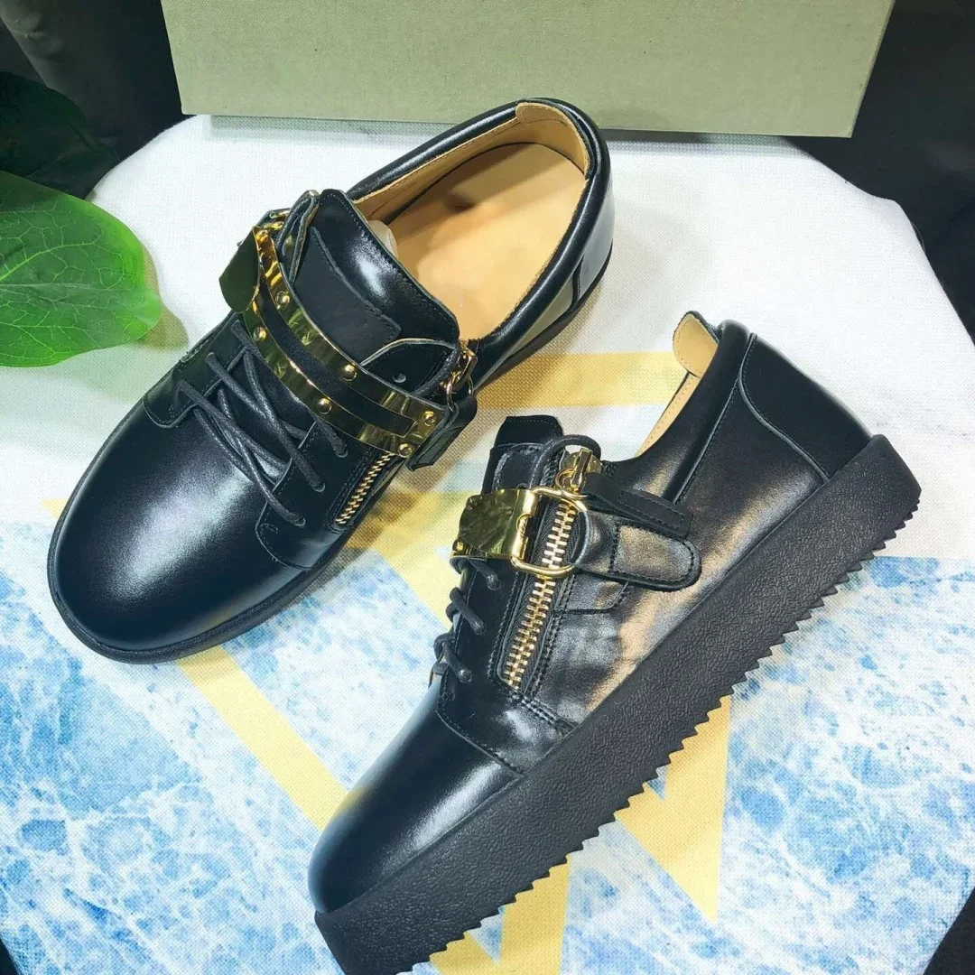 

New Fashion Casual Sneakers for Men Brand Designer Women Tennis shoes Luxury Real Leather GZ Loafers Sports shoes 35-48 G0985