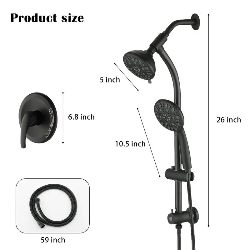 Sistem Shower Ganda dengan Fungsi 7 Semprotan Genggam untuk Pengalaman Mandi yang Serbaguna