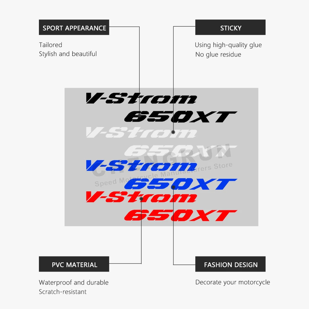 ملصقات دراجة نارية مقاومة للماء ، سوزوكي V decom XT ، V-Strom 650XT ، VStrom DL XT ،