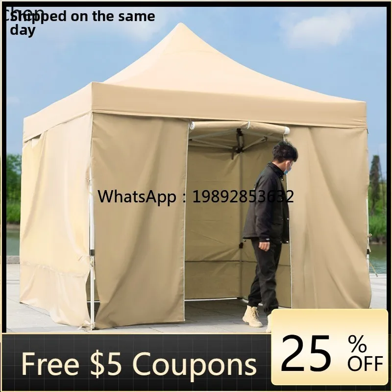 ZP10four-legged tent umbrella outdoor stall awning windshield cloth folding telescopic canopy umbrella rainproof top cloth