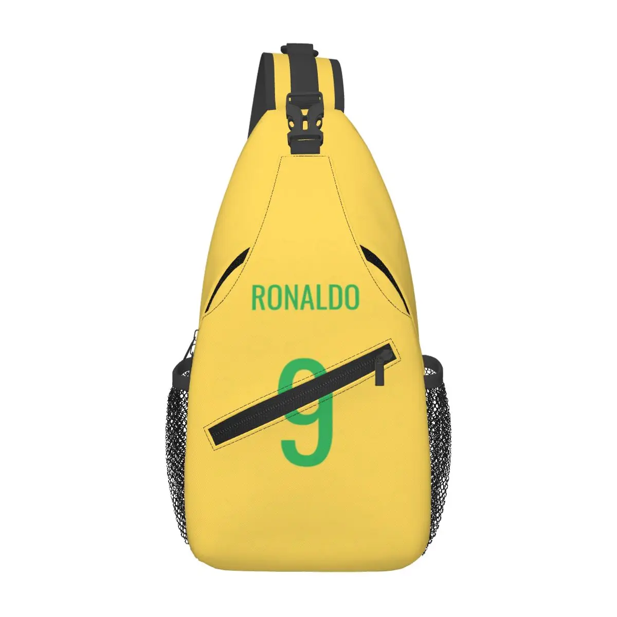 Trendy Brazil Football R-Ronaldo No.9 cross chest bag diagonally,  fashionable backpack designed for sports and travel