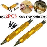 1/2PCS Case Prep Multitool Case Chamfer Deburring Hand Tools for Reloading Primer Pocket Cleaners Reamers for Removing Crimps