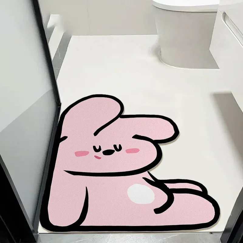 VIKAMA Kieselalgen-Schlammmatte in Cartoon-Form, saugfähig, schnell trocknend, Badezimmermatte, rutschfeste Toiletten- und Fußmatte, Heimdekoration