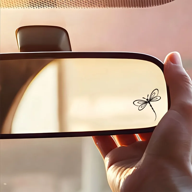 2Pcs Dragonfly Decorative Vinyl Stickers Waterproof, Mirror Window Decals, Styling Accessories For Car Interior Exterior Use