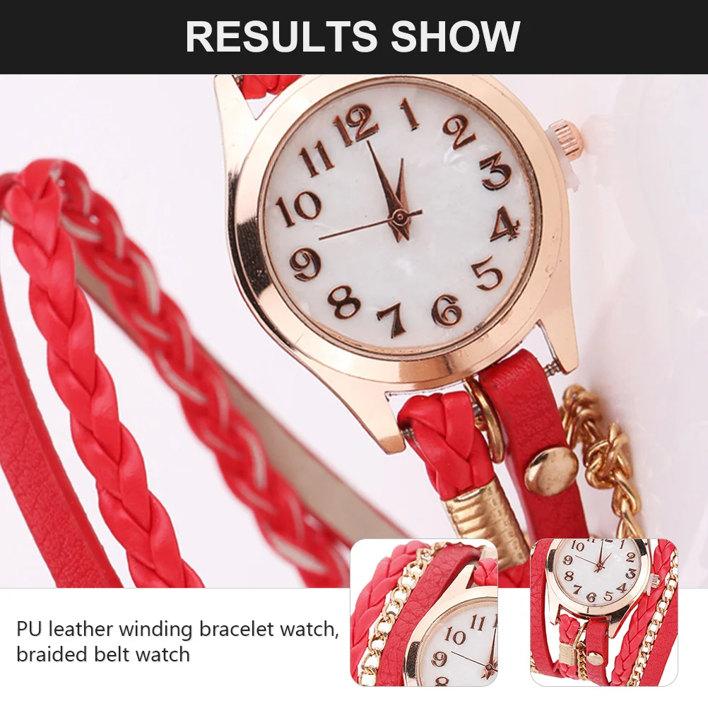 

Women Watch Bracelet Classic Casual Ladies Wristwatch Fashion Pu Strap Timepiece Lightweight Hypoallergenic Glass Mirror