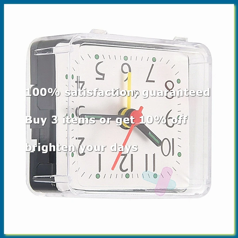 ●1PCS Portable Cute Mini Cartoon Multi-function Table Clocks（white）-ABFB