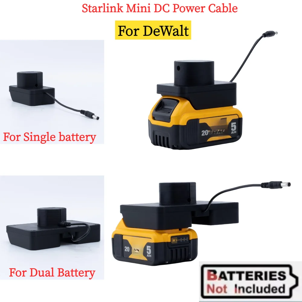

Starlink Mini DC Power Cable for DeWalt 20V/60 MAX XR Li-ion Battery for Starlink Mini Adapter Accessory（Batteries Not Included）