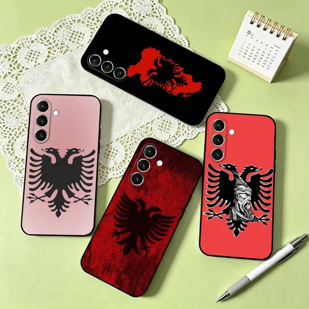 Land of Eagles Albanian flag  Phone Case For Samsung Galaxy A73,A72,A71,A70,A53,A52,A51,Soft Silicone Black Cover