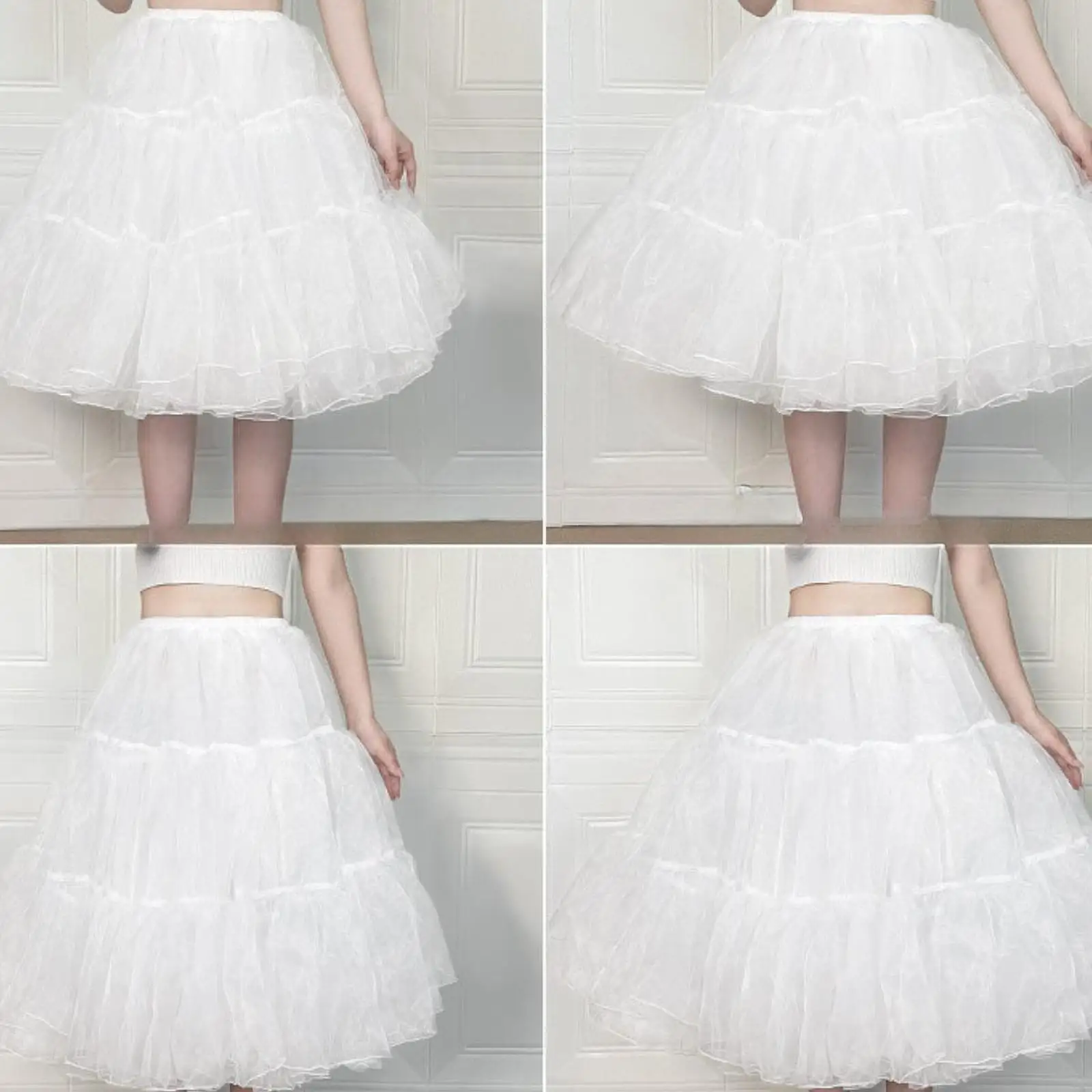 Women Crinoline Petticoat,Comfortable Soft Elastic Waist Princess Underskirt Layered Skirt Tulle Slips for Wedding