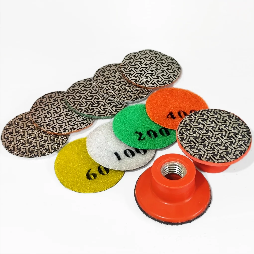 1/4/5Pcs Electroplated Diamond Polishing Pads 50mm Granite Marble Sanding Disc Mini 2inches Ceramic Stone Jade Sanding Polisher