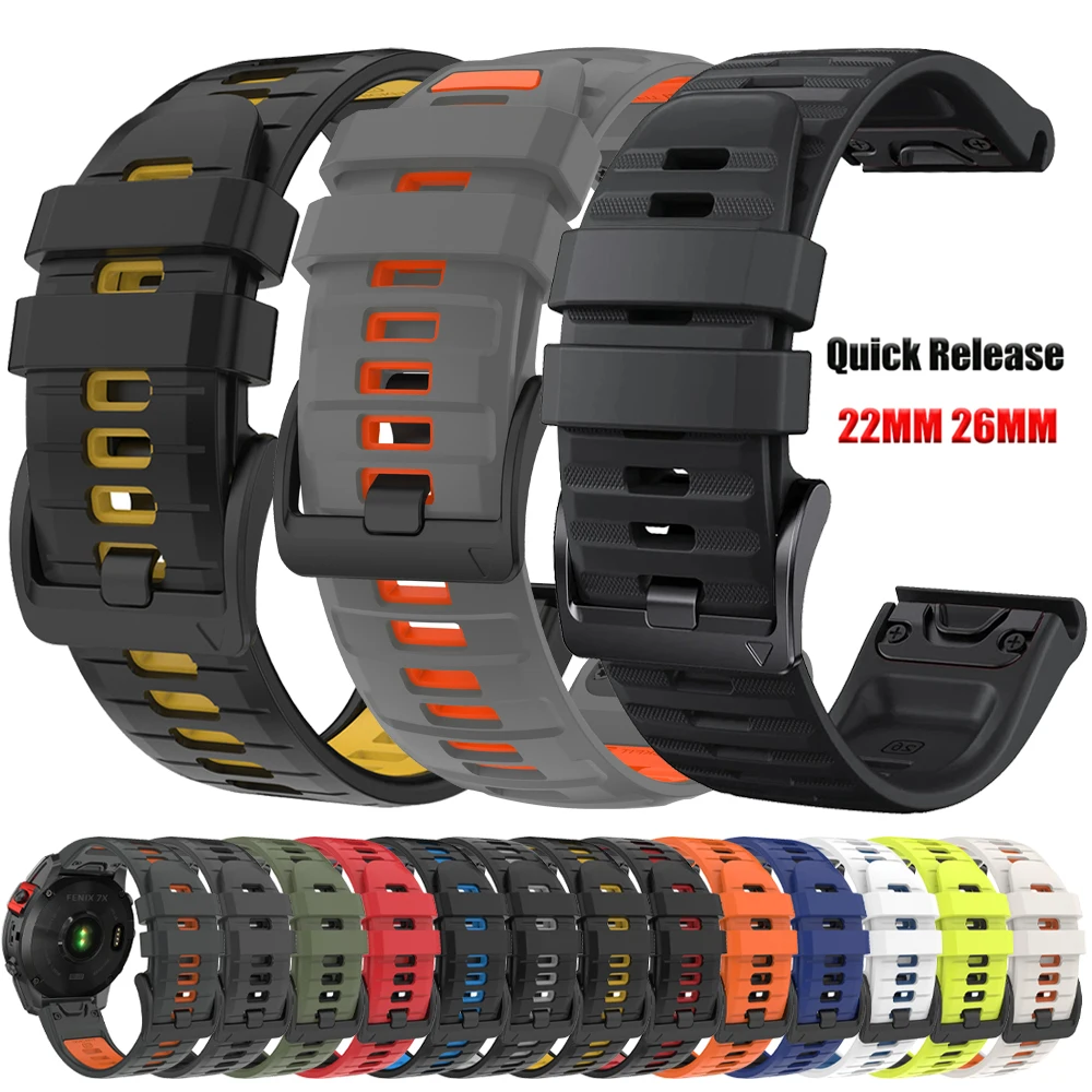�y�Z�[�����z26 22mm �N�C�b�N�t�B�b�g �E�H�b�`�o���h Garmin Fenix 8 8Pro 7 7X 6 6X 5X/Forerunner 970 965/Enduro 3/Instinct 3 2X �X�|�[�c�V���R���X�g���b�v�p