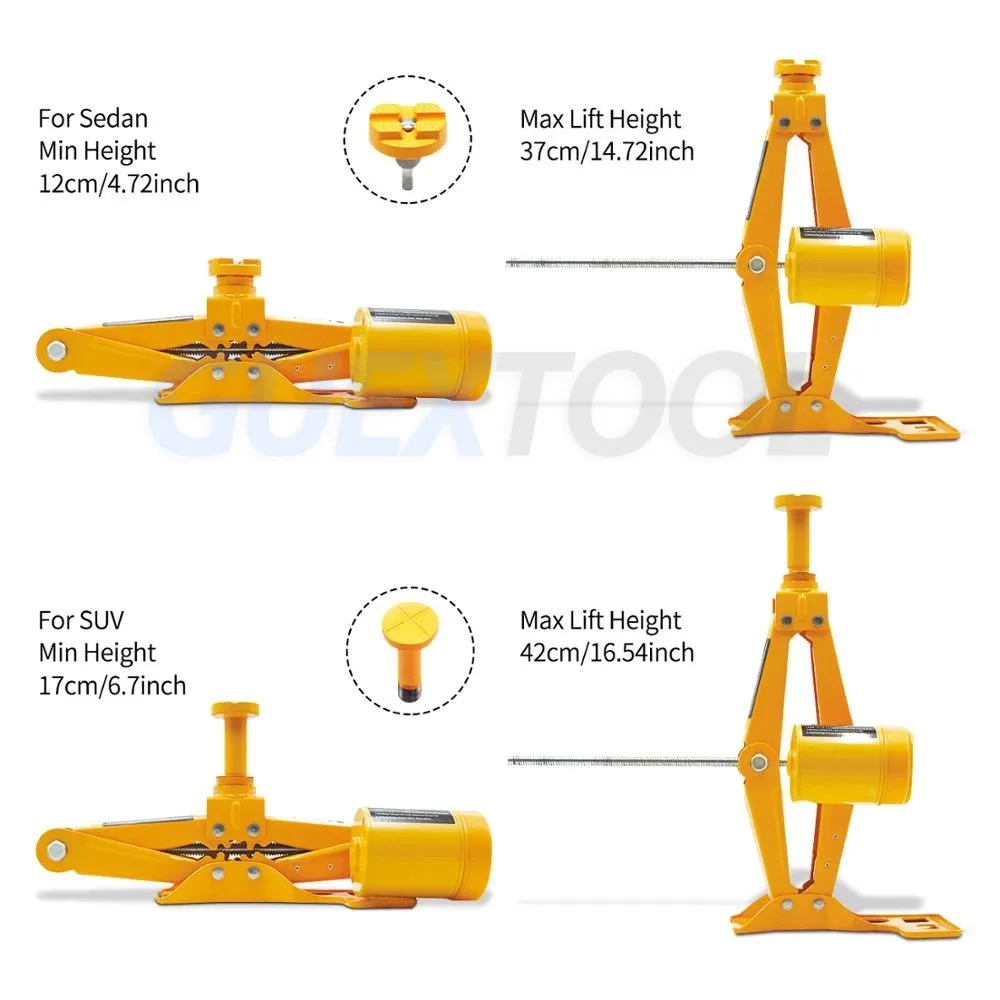 Imagem -04 - Nthpower Ton Kit Jack Carro Elétrico Conjunto de Elevação 12v In1 Tesoura Jaques com Chave Impacto e Bomba ar Ferramentas Elevador Automático