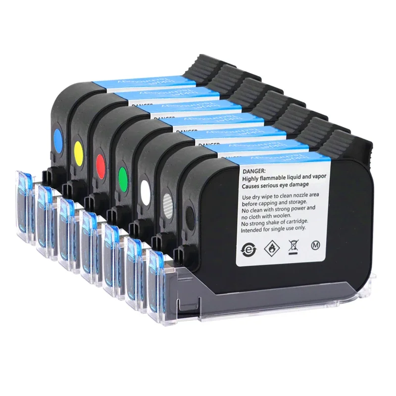 Js12 Inktcartridge Vervanging 1 Stuks Js12 Js 12M 600Dpi 12.7Mm Handheld Thermische Inkjet Printer Snel Droog Eco Solvent Inktpatroon