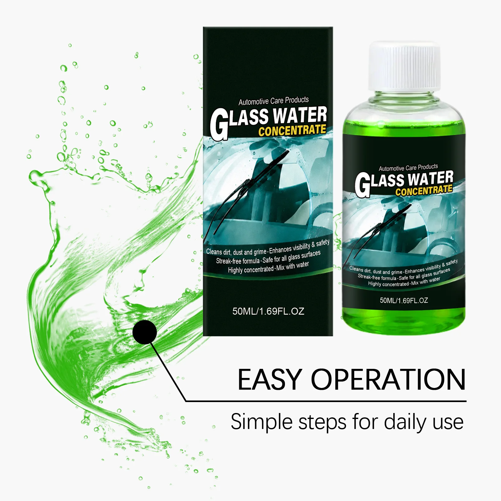 Universal Windshield Washer Fluid Concentrate Car Glass Cleaner Auto Window Hydrophobic Waterproof Agent Oil Film Removing 50ml - view 4