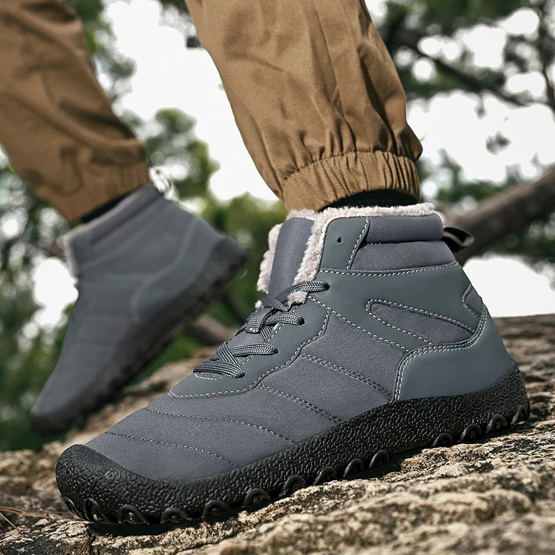 

Best - Selling Men's Winter Big Size Snow Boots Thickened Cold - Proof Fleece Lined Warm Cotton Outdoor Casual Boots